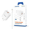 Cargador dual con cable USB-C