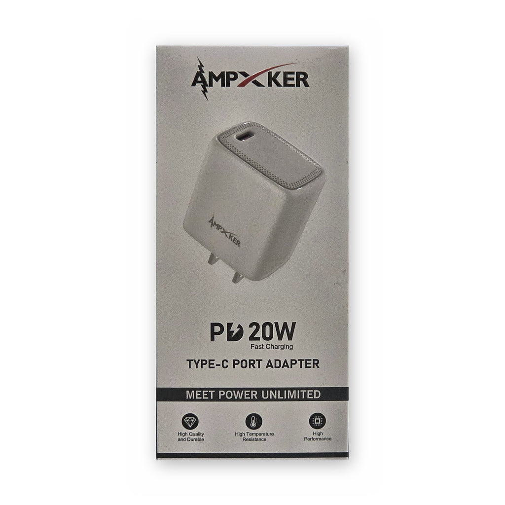 Cargador de pared USB-C 20W Ampxker, a la venta en Smart Fix Ponce