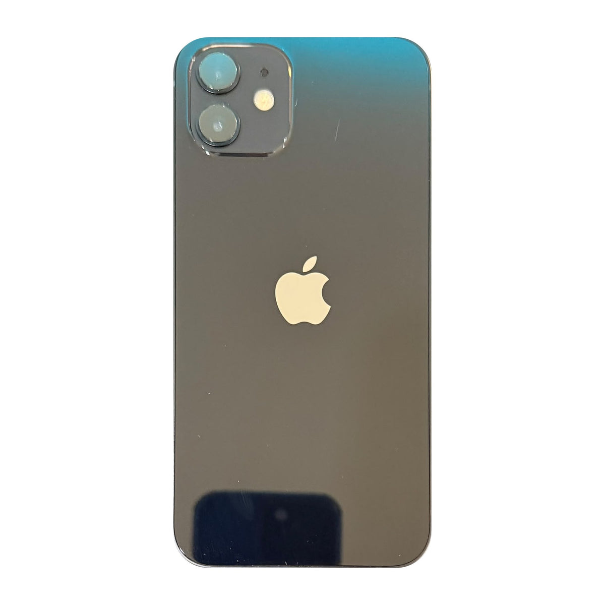 iPhone 12 64GB negro reacondicionado por detrás, a la venta en Smart Fix Ponce