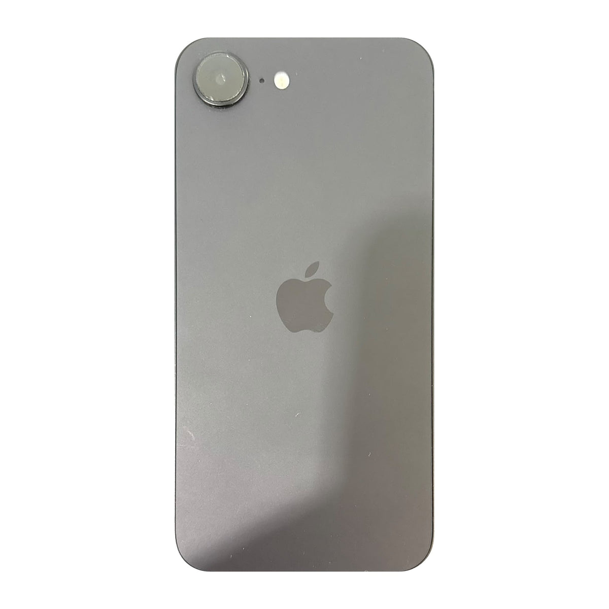 iPhone 16e 128GB negro open box por detrás, a la venta en Smart Fix Ponce