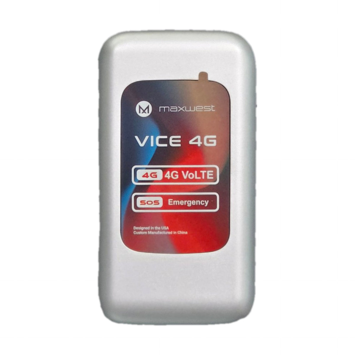 Maxwest Vice 4G plata, teléfono flip cerrado, liberado de fábrica