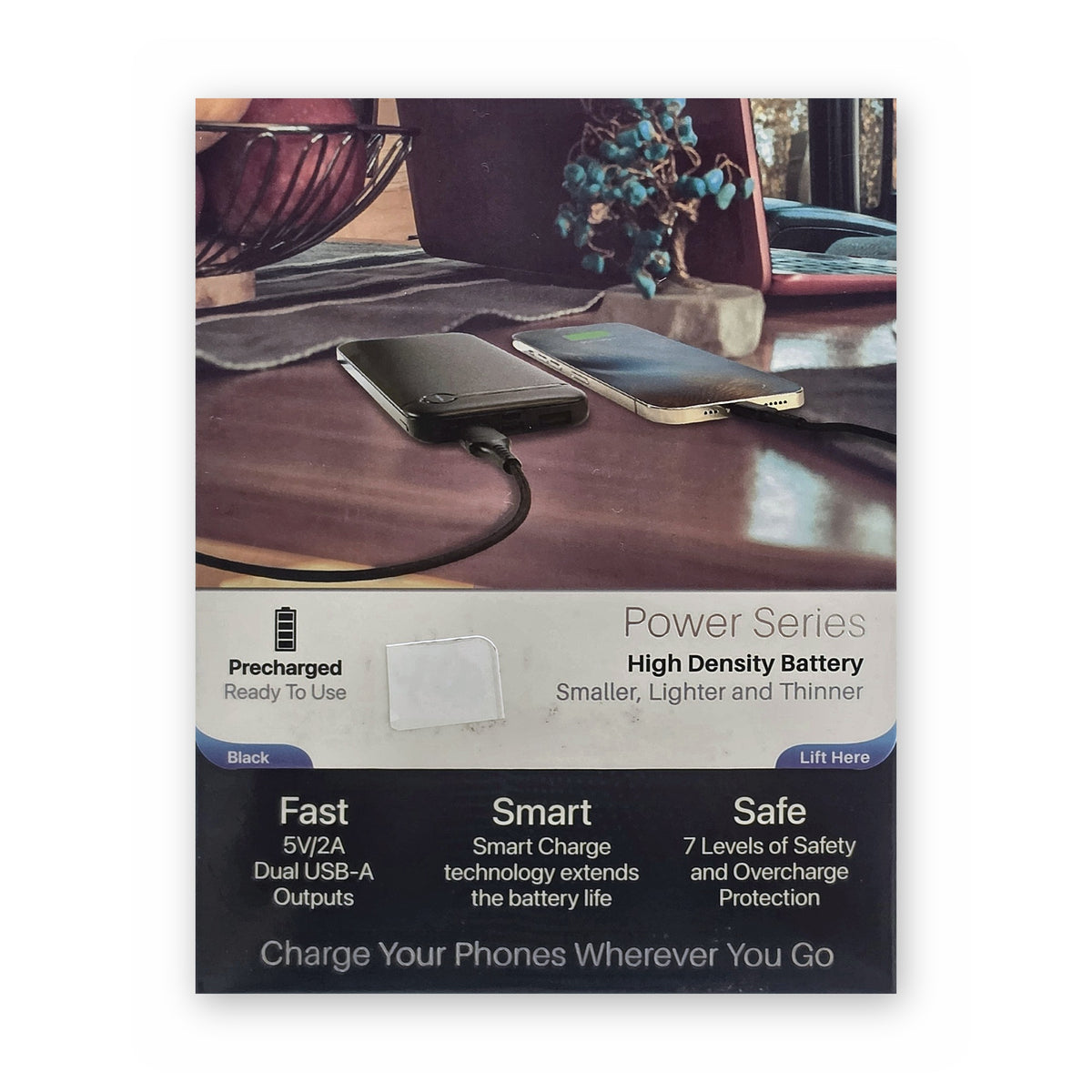 Power bank POM de 10,000 mAh con cable integrado, a la venta en Smart Fix Ponce