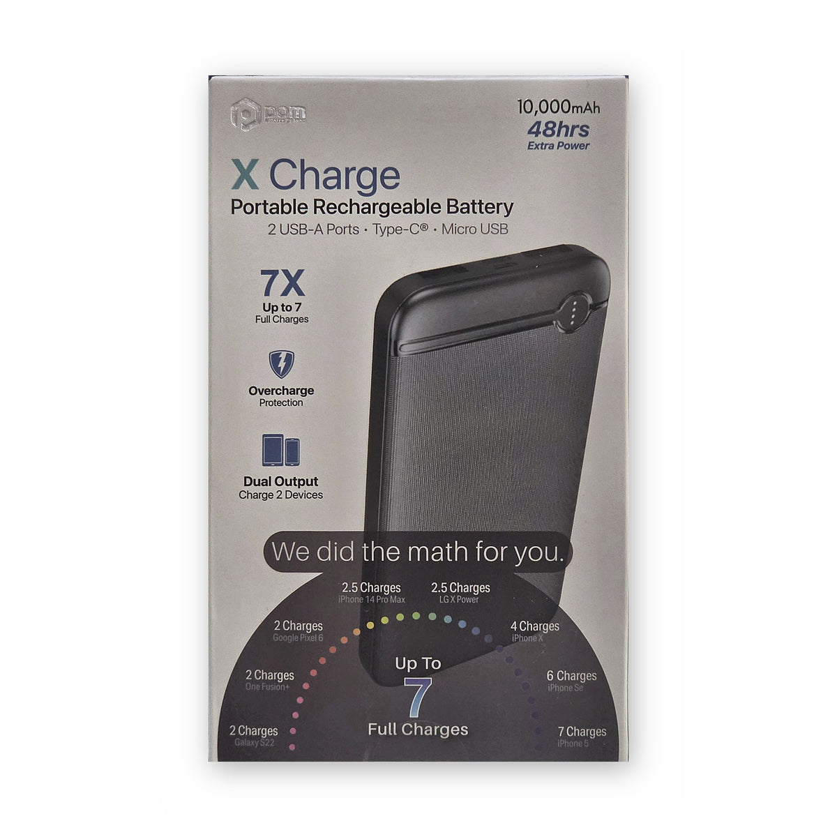 Power bank POM de 10,000 mAh con cable integrado, a la venta en Smart Fix Ponce